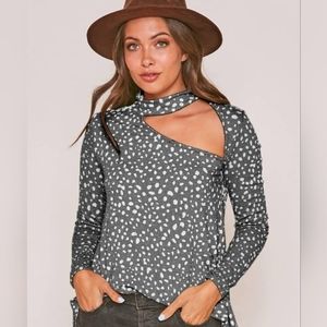 Bibi Leopard Asymmetric Top